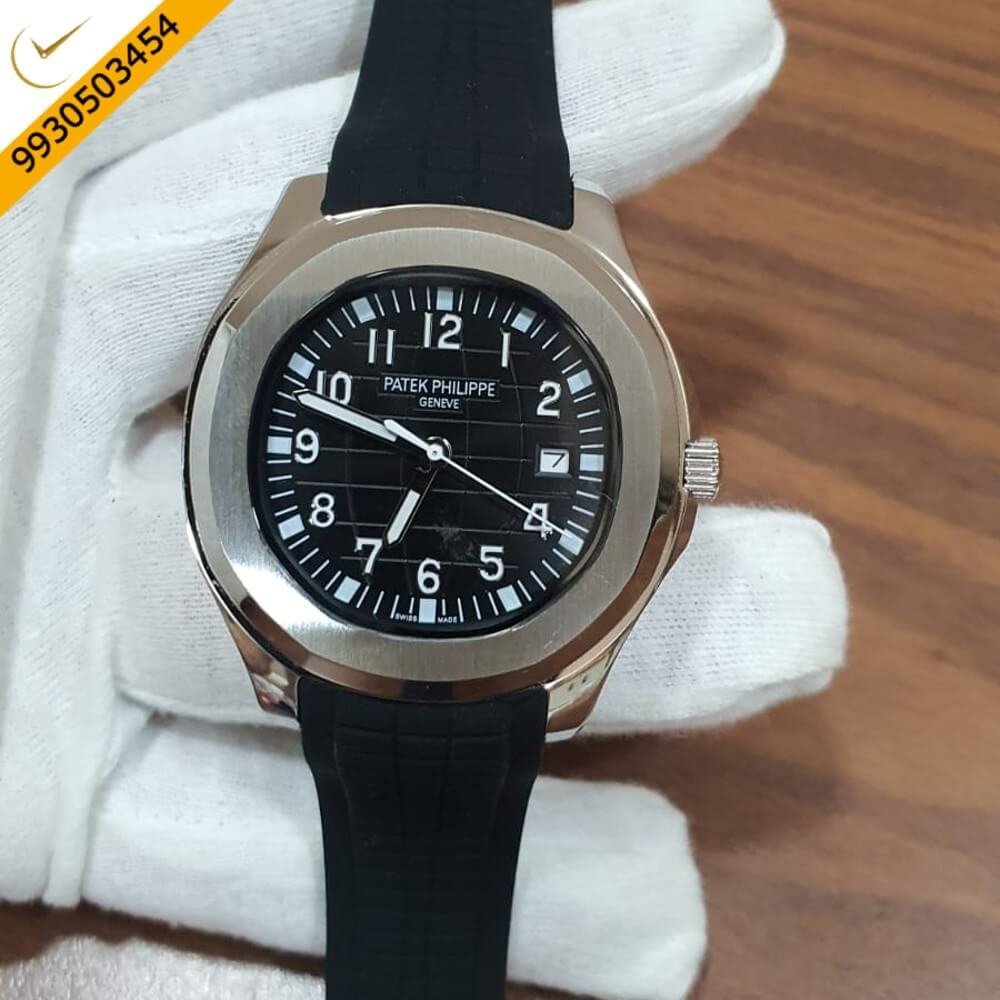 Patek Philippe Aquanaut Silver Black Swiss Automatic Watch