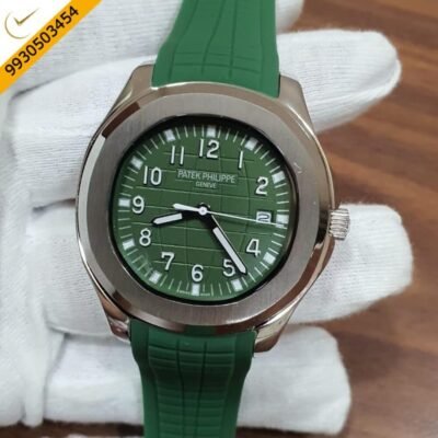 Patek Philippe Aquanaut Silver Green Dial Swiss Automatic Watch