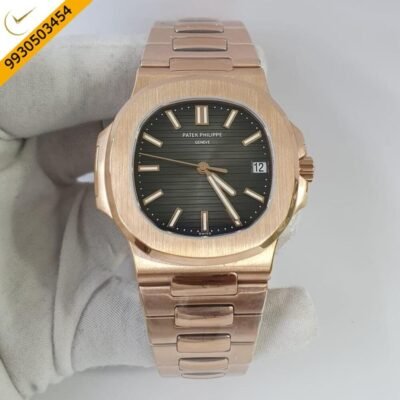 Patek Philippe Nautilus Rose Gold Grey Dial Super High Quality Swiss ETA Caliber 26-330 Automatic Movement Watch