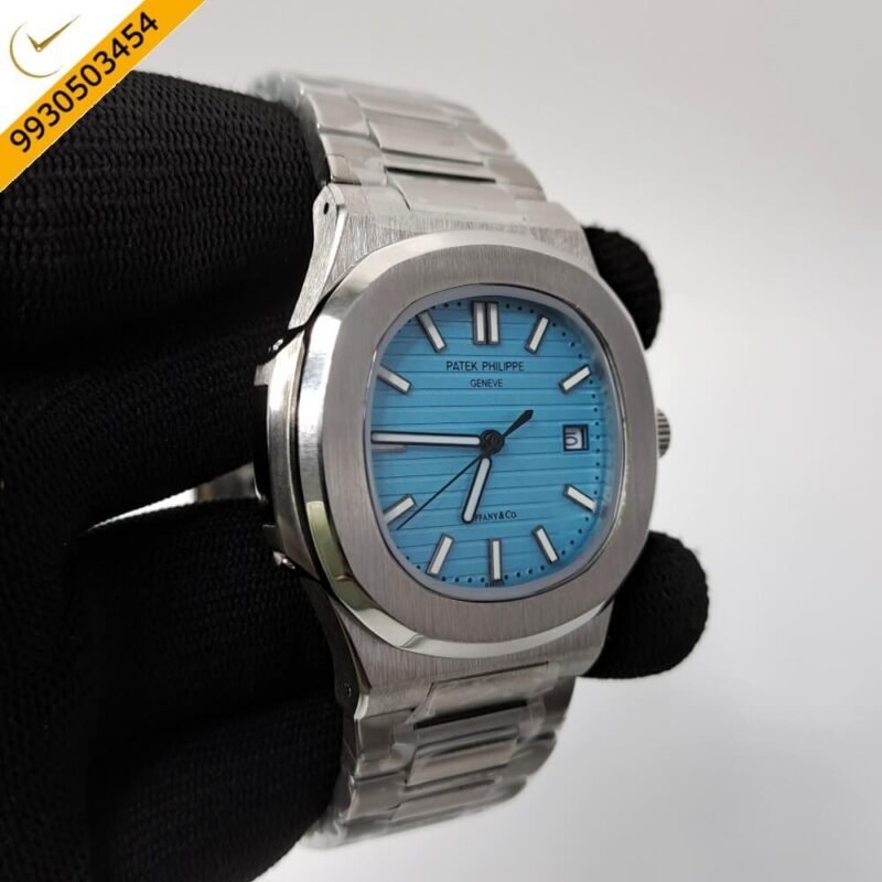 Patek Phillippe Nautilus Steel Sky Blue Dial Swiss Automatic Watch - Image 3