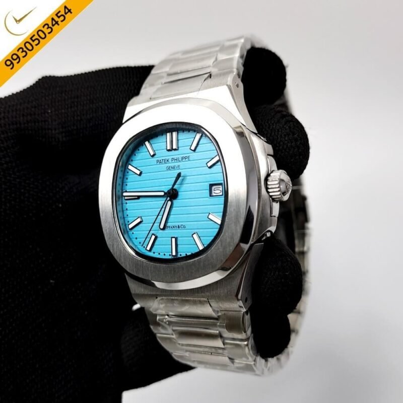 Patek Phillippe Nautilus Steel Sky Blue Dial Swiss Automatic Watch - Image 2