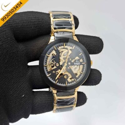 Rado Centrix Rose Gold Skeleton Dial Automatic Watch