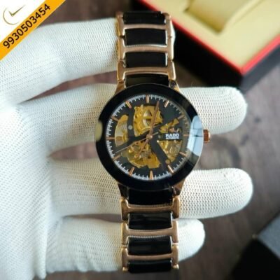 Rado Centrix Rose Gold Skeleton Dial Automatic Watch