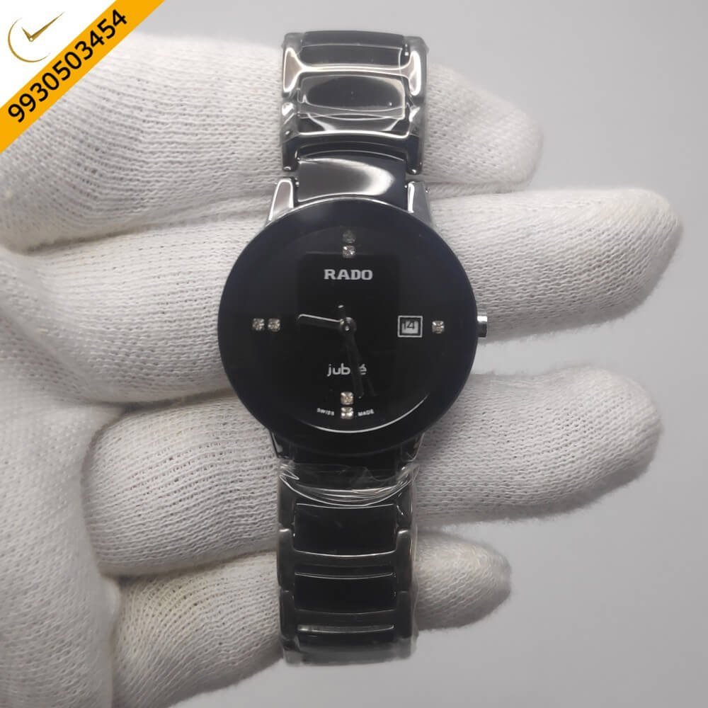 Rado Centrix Silver & Black Ceramic  Watch