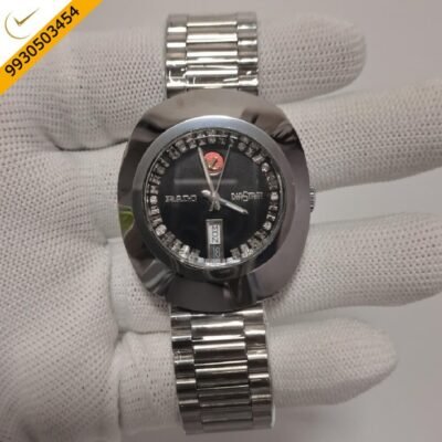 Rado Dia Star Full Silver Black Dial Swiss Automatic Watch