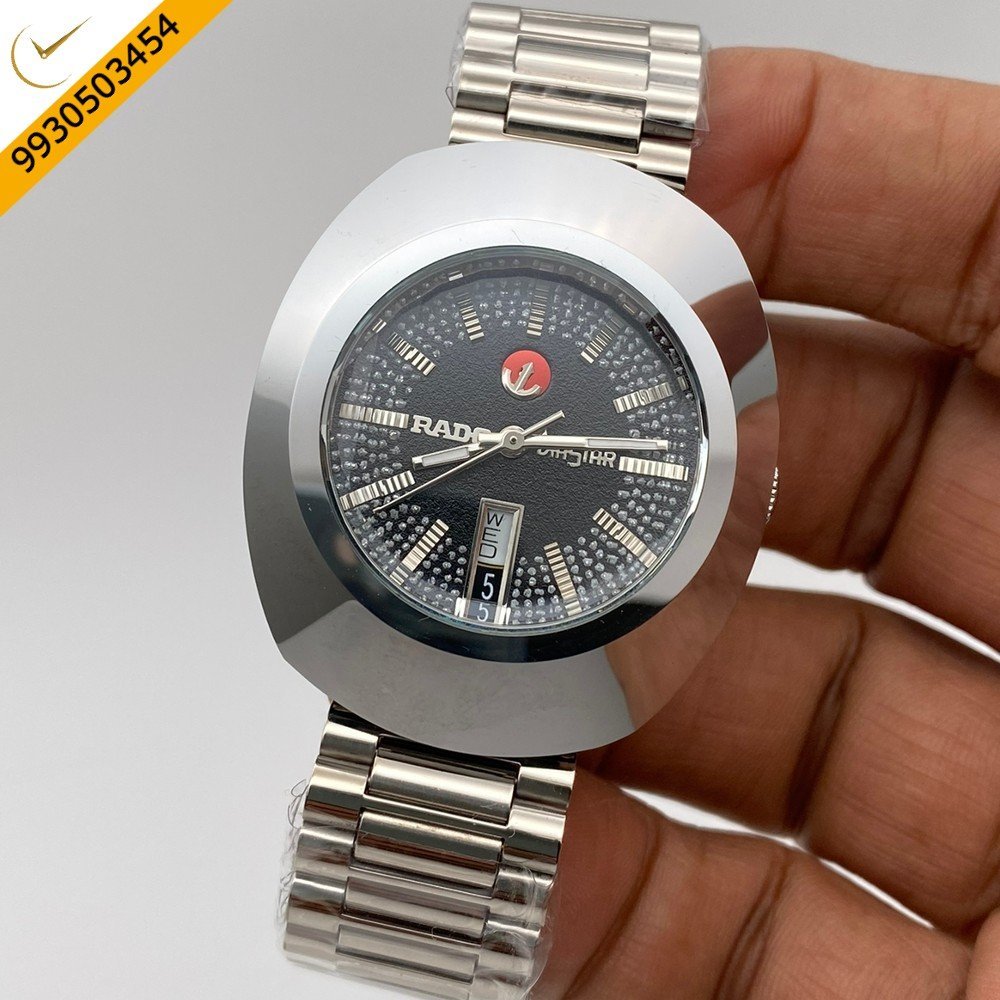 Rado Dia Star Full Silver Black Dial Swiss Automatic Watch