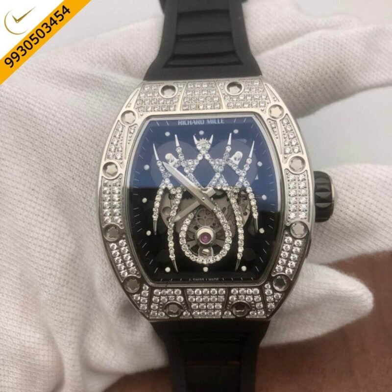 Richard Mille 19-01 Spyder Silver & Diamond Swiss ETA Automatic Watch