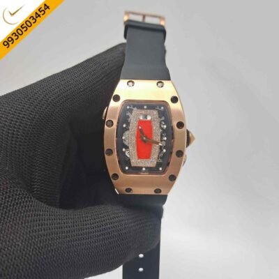 Richard Mille RM 07-01 Rose Gold Black Rubber Strap Swiss Semi ETA Automatic Watch