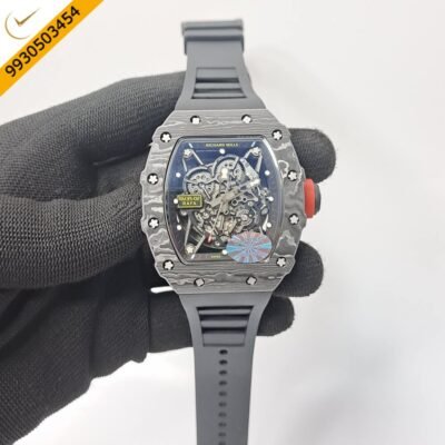 Richaed Mille 35-02 RAFAEL NADAL Black Carbon Black Rubber Strap Swiss ETA Automatic Watch