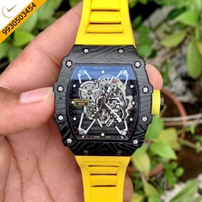 Richard Mille RM 35 01 Rafael Nadel Yellow Strap Swiss ETA Automatic Watch