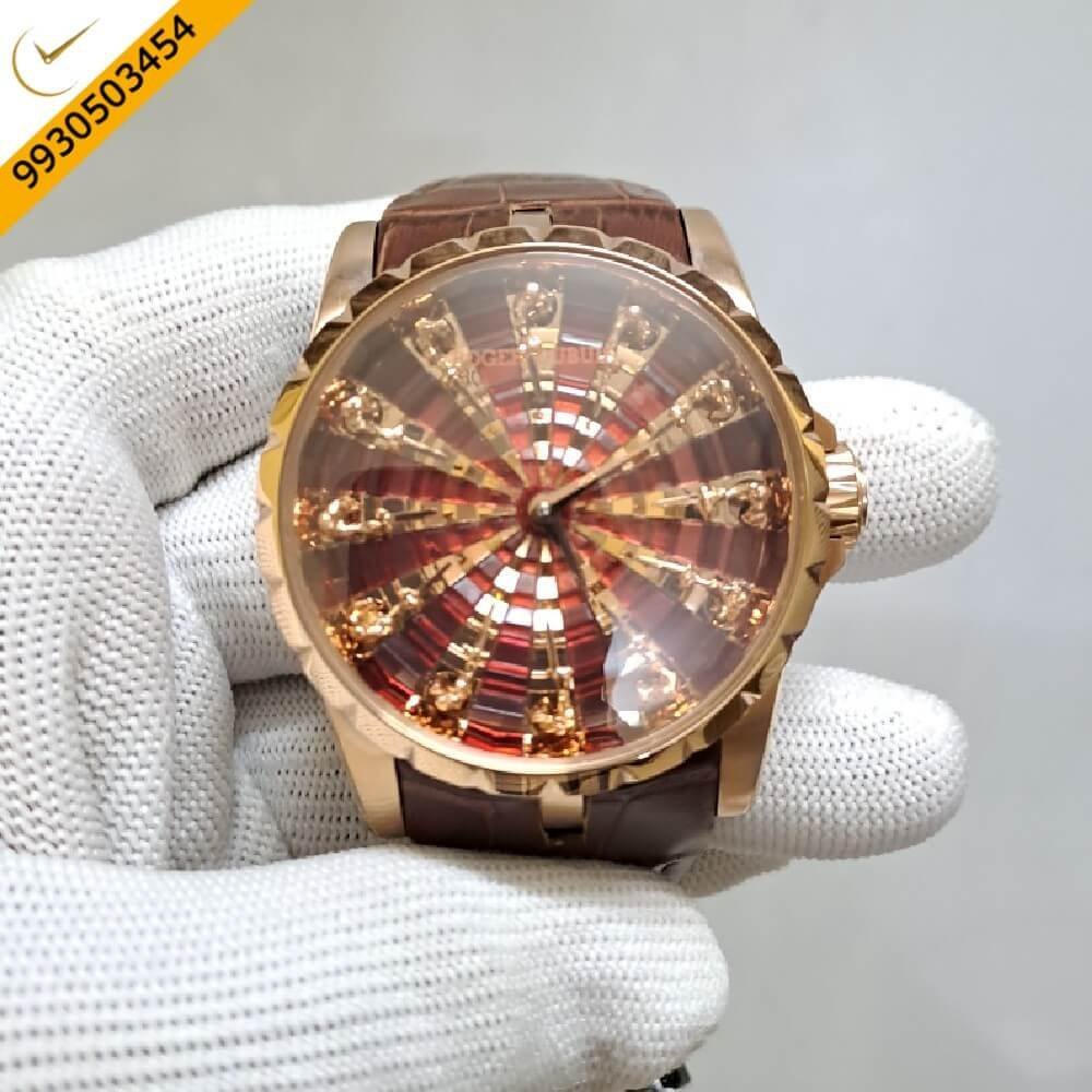 Roger Dubuis Excalibur Knights of the Round Table IV Red Diamond Dial Swiss ETA Automatic Movement watch