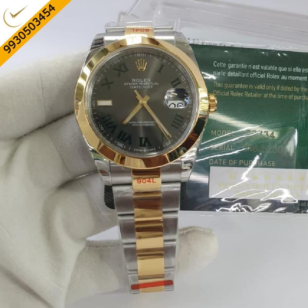 Rolex Day-Date Dual Tone Grey Roman Marking Swiss ETA Calibre 3255 Automatic Movement Watch