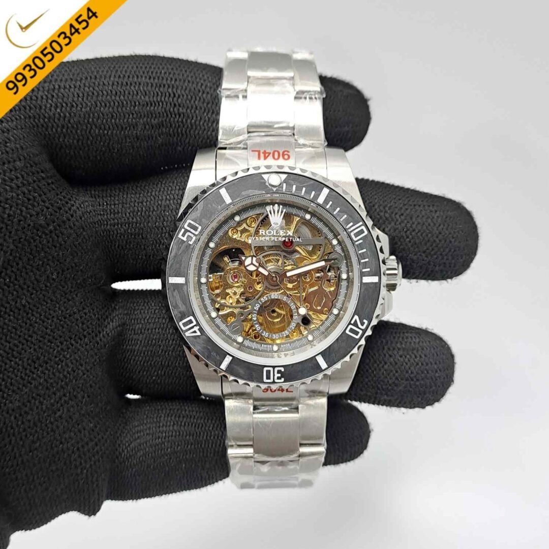 Rolex Artisans de Geneve Daytona Montoya Silver Gold Skeleton Dial Swiss Automatic Watch