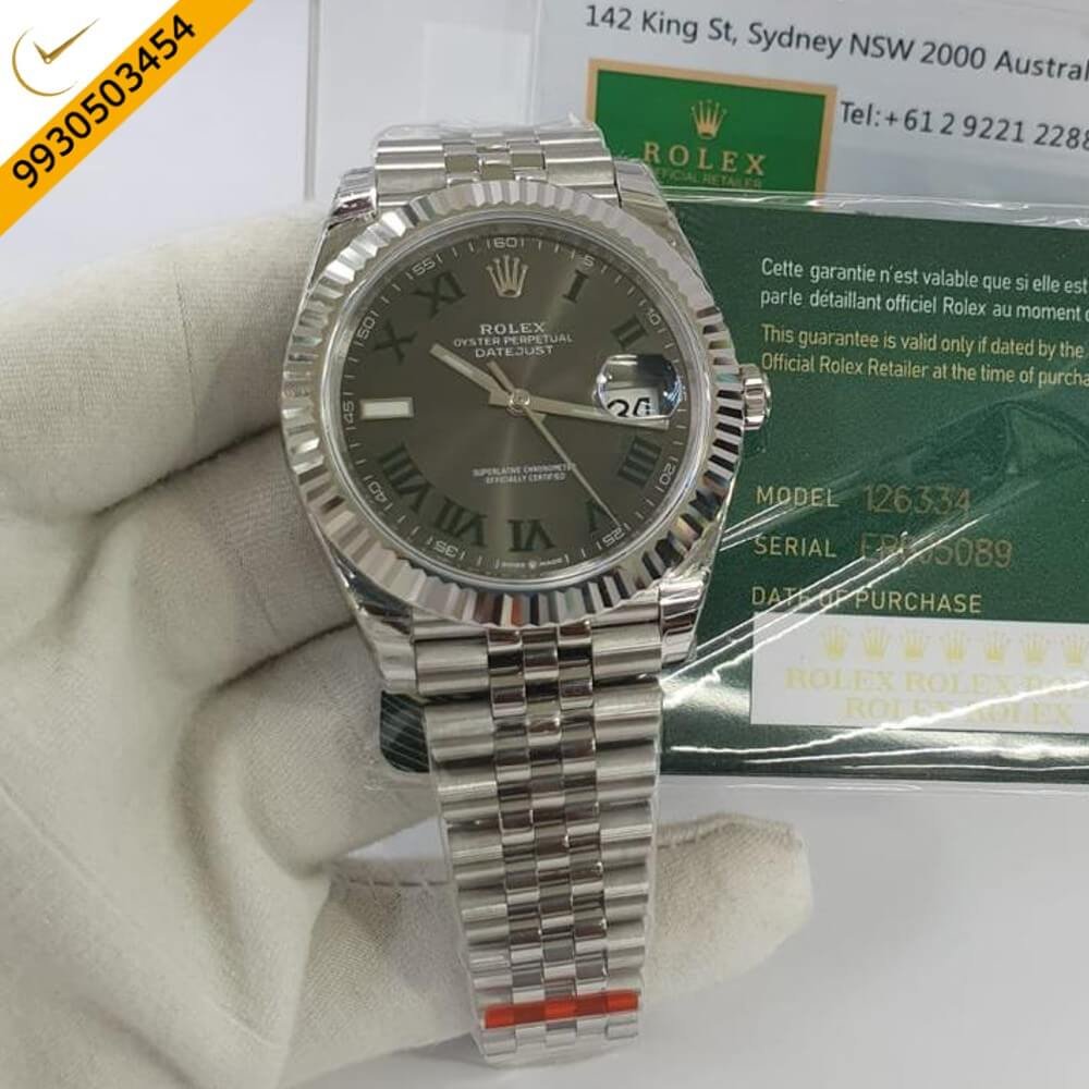 Rolex Date Just Roman Grey Dial Swiss ETA Calibre 3235 Automatic Movement Watch