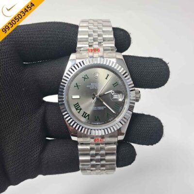 Rolex Date -Just Roman Marker Black Dial Swiss Automatic Watch