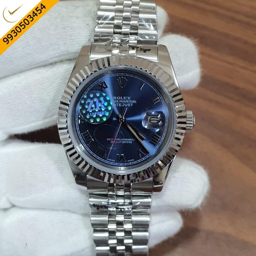 Rolex Date -Just Roman Marker Blue Dial Swiss Automatic Watch
