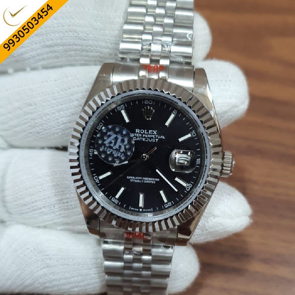 Rolex Date -Just Stick Marker Black Dial Swiss Automatic Watch