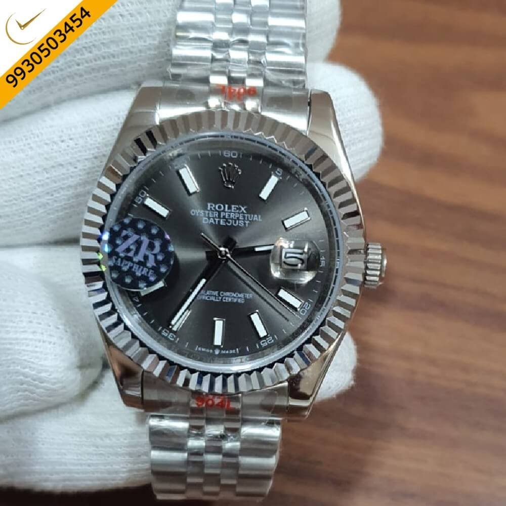 Rolex Date -Just Stick Marker Grey Dial Swiss Automatic Watch