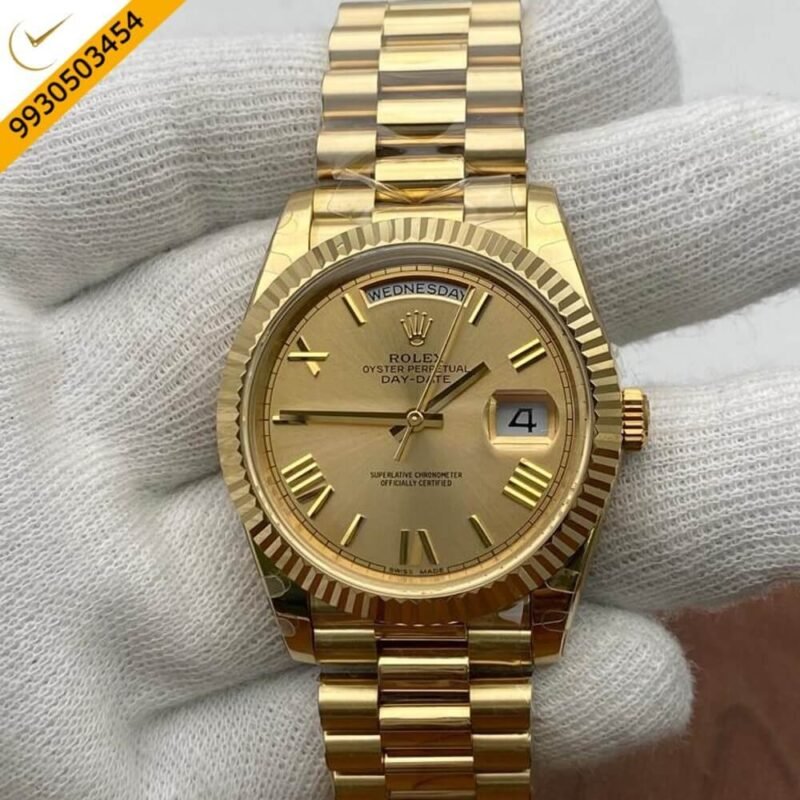 Rolex Day-Date Full Gold Roman Marking Swiss ETA 3135 Valjoux Movement Automatic Watch