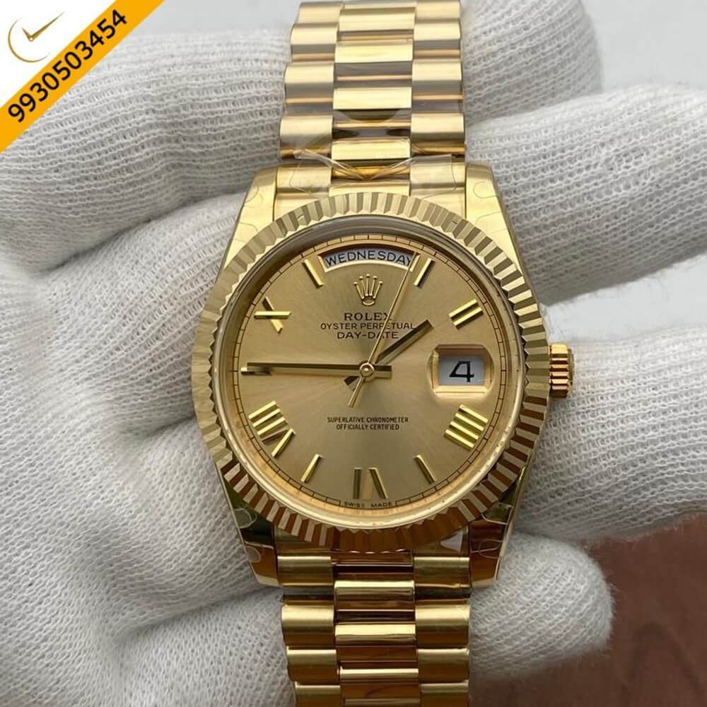 Rolex Day-Date Full Gold Roman Marking Swiss ETA 3135 Valjoux Movement Automatic Watch