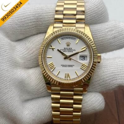 Rolex Day- Date Gold Roman Marking Swiss ETA 3135 Valjoux Automatic Watch