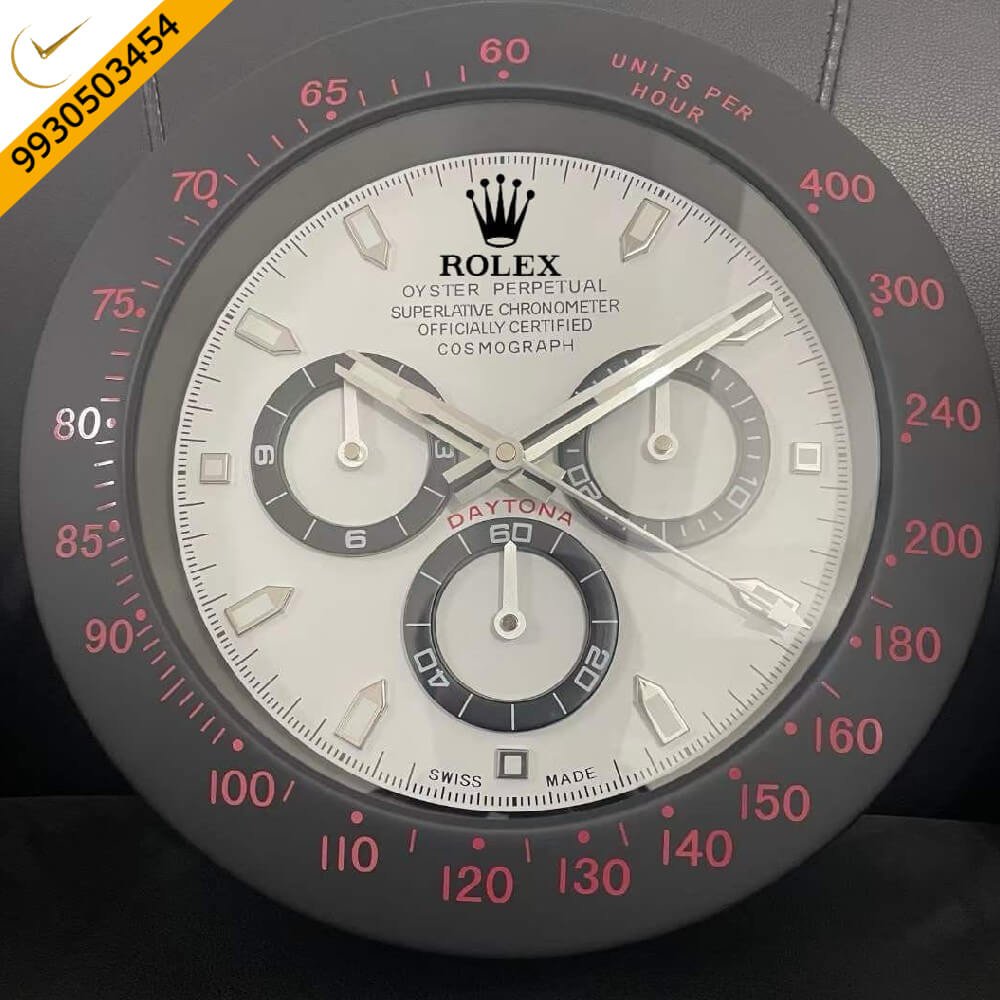 Rolex Daytona Black White Dial Wall Clock
