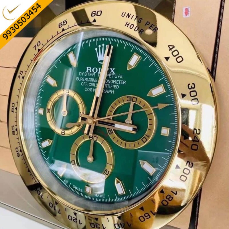 Rolex Daytona Gold Green Dial Wall Clock