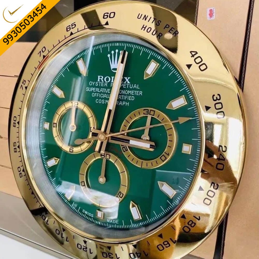 Rolex Daytona Gold Green Dial Wall Clock