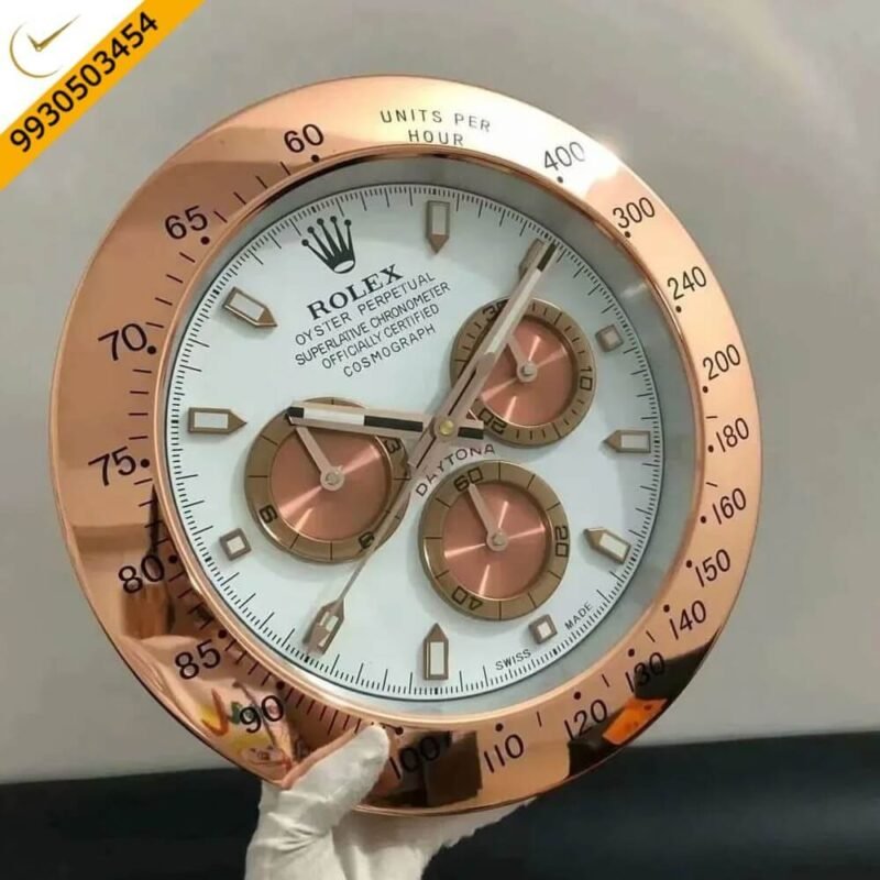 Rolex Daytona Rose Gold White Dial Wall Clock