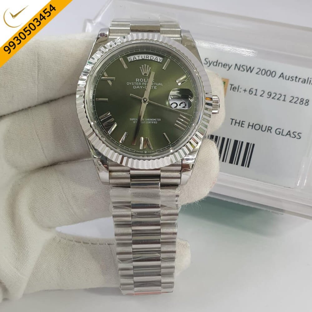 Rolex Day–Date Green Dial Swiss ETA Calibre 3255 Automatic Movement Watch