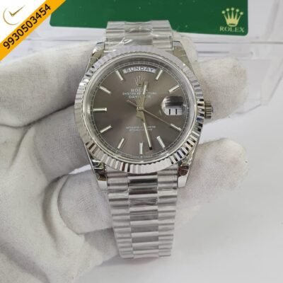 Rolex Day–Date Grey Dial Swiss ETA Calibre 3255 Automatic Movement Watch