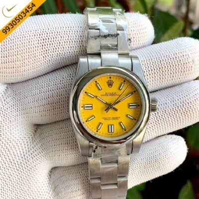 Rolex Oyster Perpetual Yellow Dial Automatic Watch