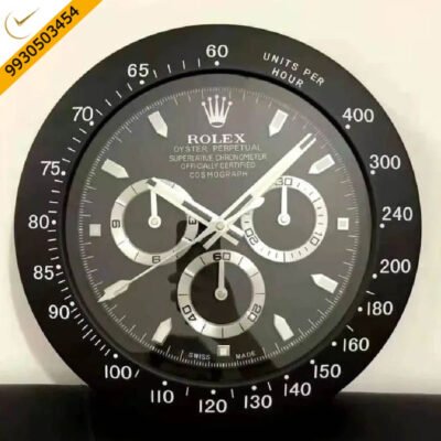 Rolex Oyster Perpetual Black Dial Full Black Wall Clock