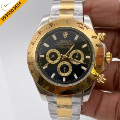 Rolex Oyster Perpetual Cosmograph Daytona Dual Tone Black Dial Swiss Automatic Watch