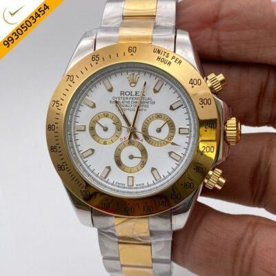 Rolex Oyster Perpetual Cosmograph Daytona Dual Tone White Dial Swiss Automatic Watch