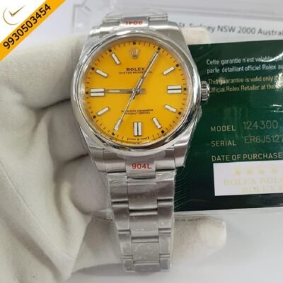 Rolex Oyster Perpetual Silver White Dial Swiss ETA 3230 Automatic Movement Watch