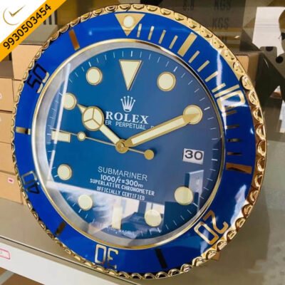 Rolex Submariner Blue Dial Wall Clock
