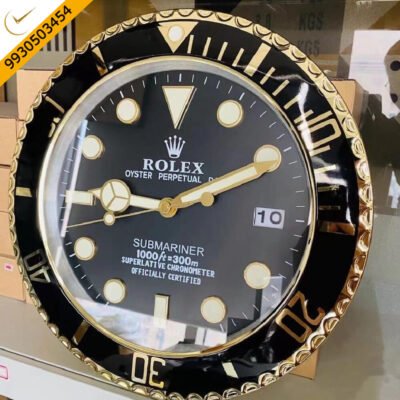 Rolex Submariner Full Black Wall Clock