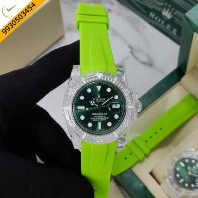 Rolex Submariner Phantomlab Green Dial Green Strap Swiss Automatic Watch