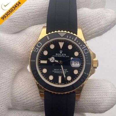 Rolex Yacht-Master Gold Black ETA Caliber 3235 Automatic Movement Watch