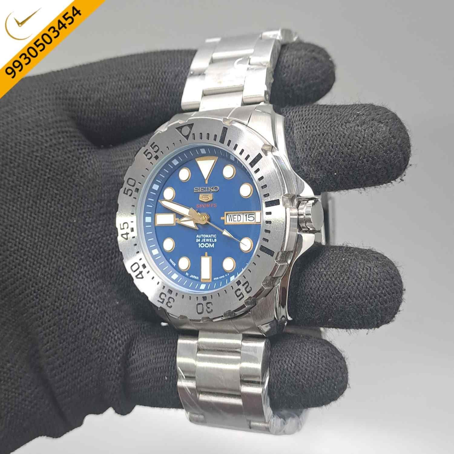 Seiko 5 Sports Steel Blue Dial Swiss Automatic Watch - Image 2