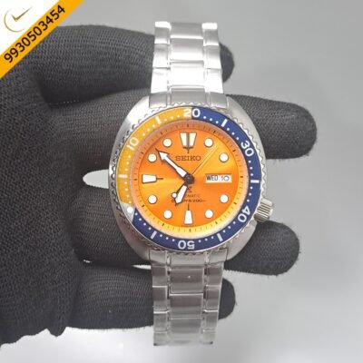 Seiko Prospex Diver’s Orange Dial Stainless Steel Swiss Automatic Watch