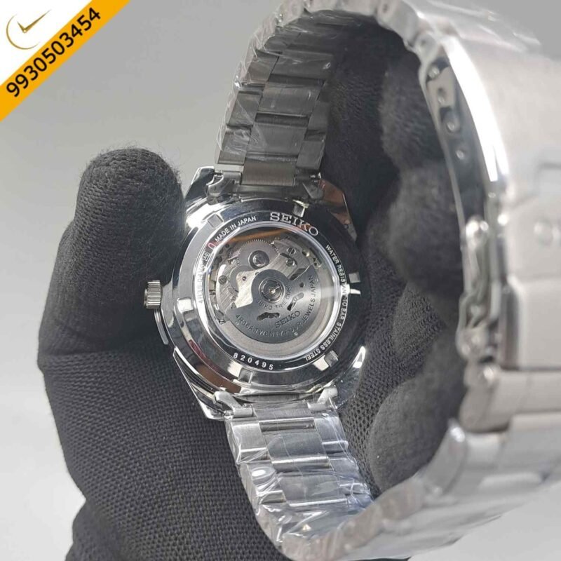 Seiko Sports 5 24 Jewels 100M Steel Black Dial Swiss Automatic Watch - Image 4