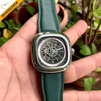 Seven Friday GREEN-T Skeleton Dial Green Rubber Strap Swiss Automatic Watch
