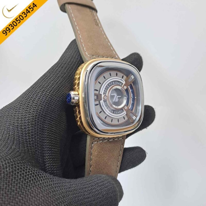 Seven Friday M204 Anniversary Edition Silver Dial Brown leather Strap Swiss automatic Watch - Image 3