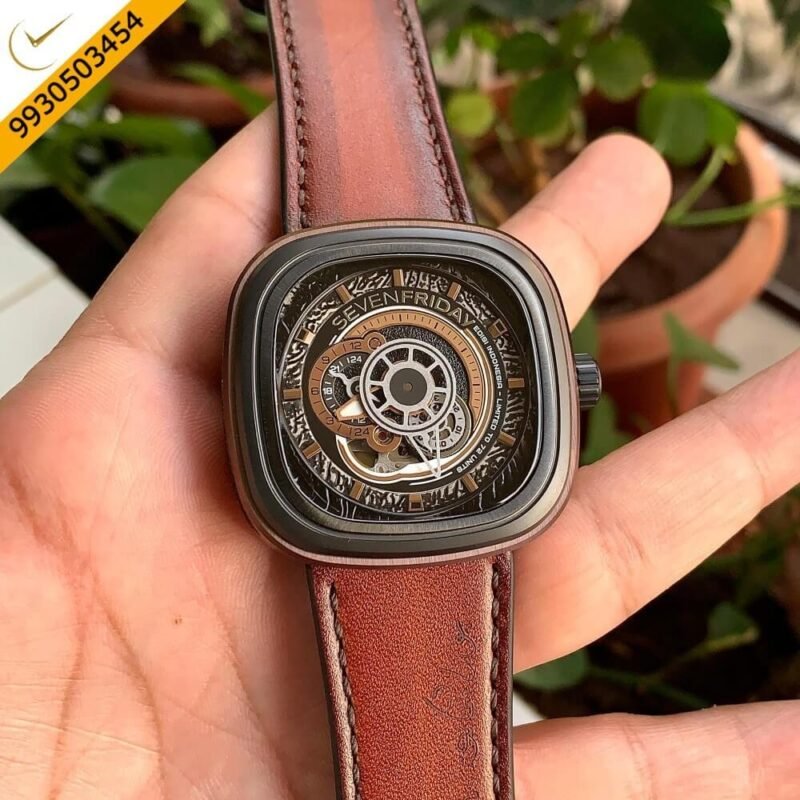 Seven Friday P3/06-X257 Skeleton Dial Brown Leather Strap Swiss Automatic Watch