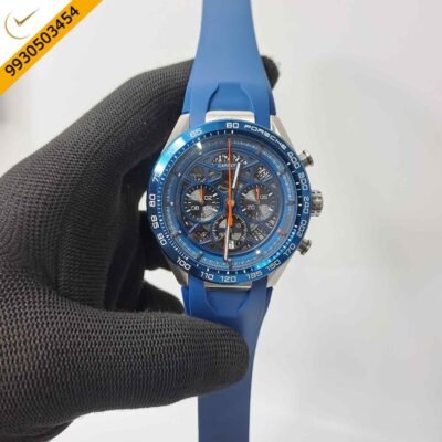 TAG Heuer Carrera X Porsche Blue Dial Blue Rubber Strap Swiss Watch