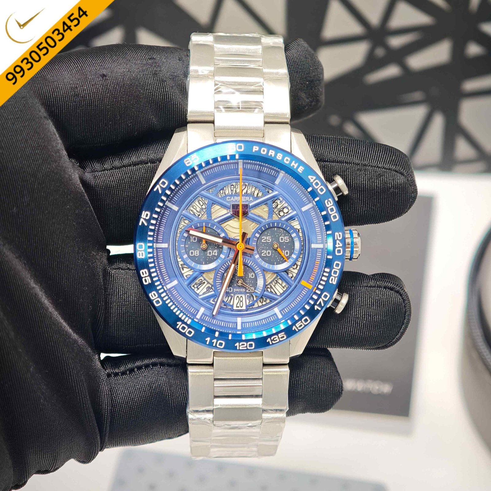 TAG Heuer Carrera X Porsche Blue Dial Stainless Steel Strap Swiss Watch