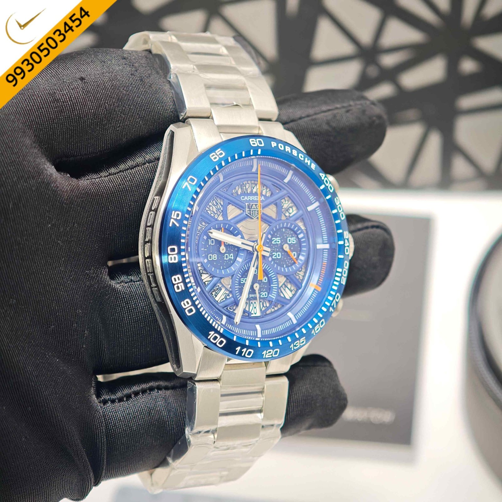 TAG Heuer Carrera X Porsche Blue Dial Stainless Steel Strap Swiss Watch - Image 3