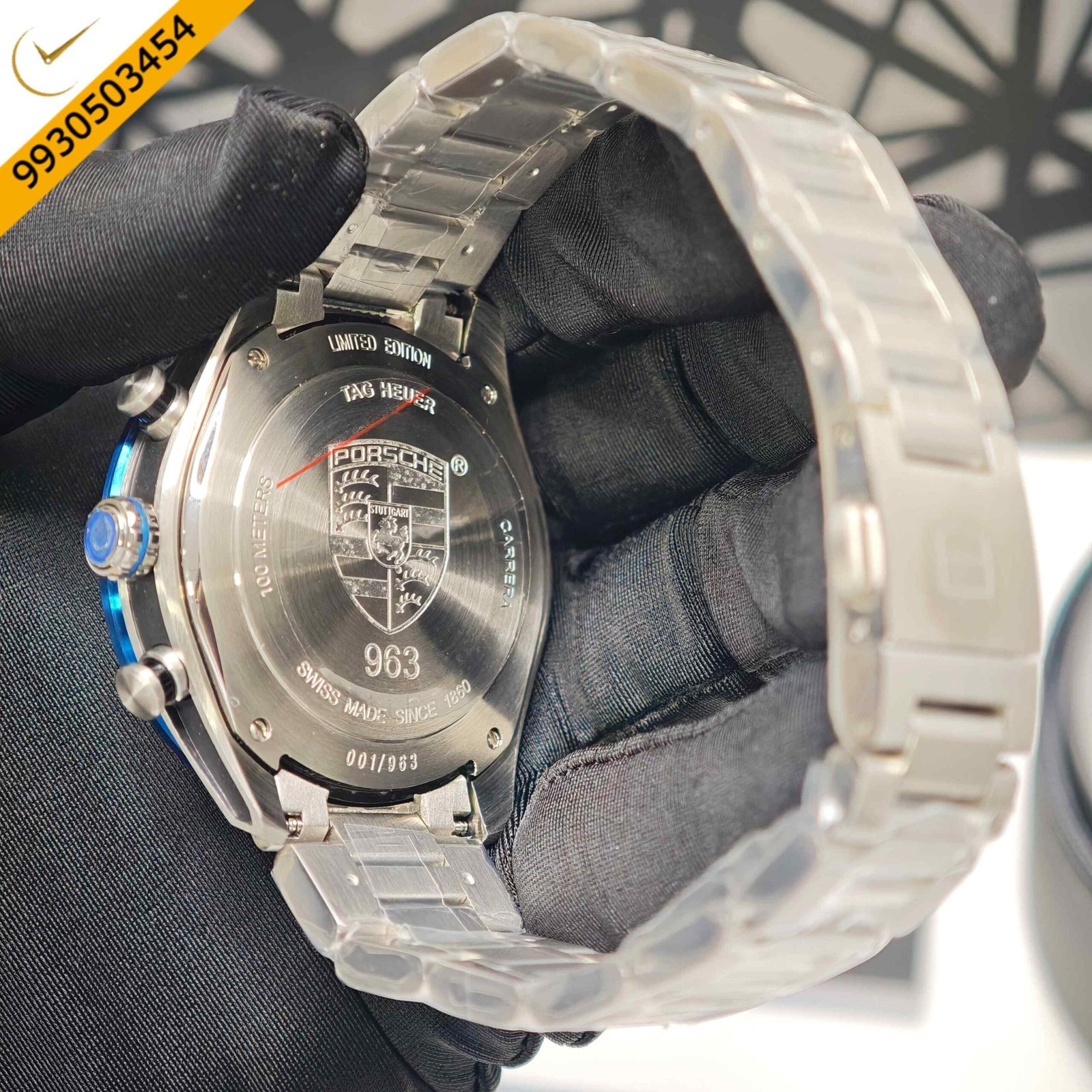 TAG Heuer Carrera X Porsche Blue Dial Stainless Steel Strap Swiss Watch - Image 4